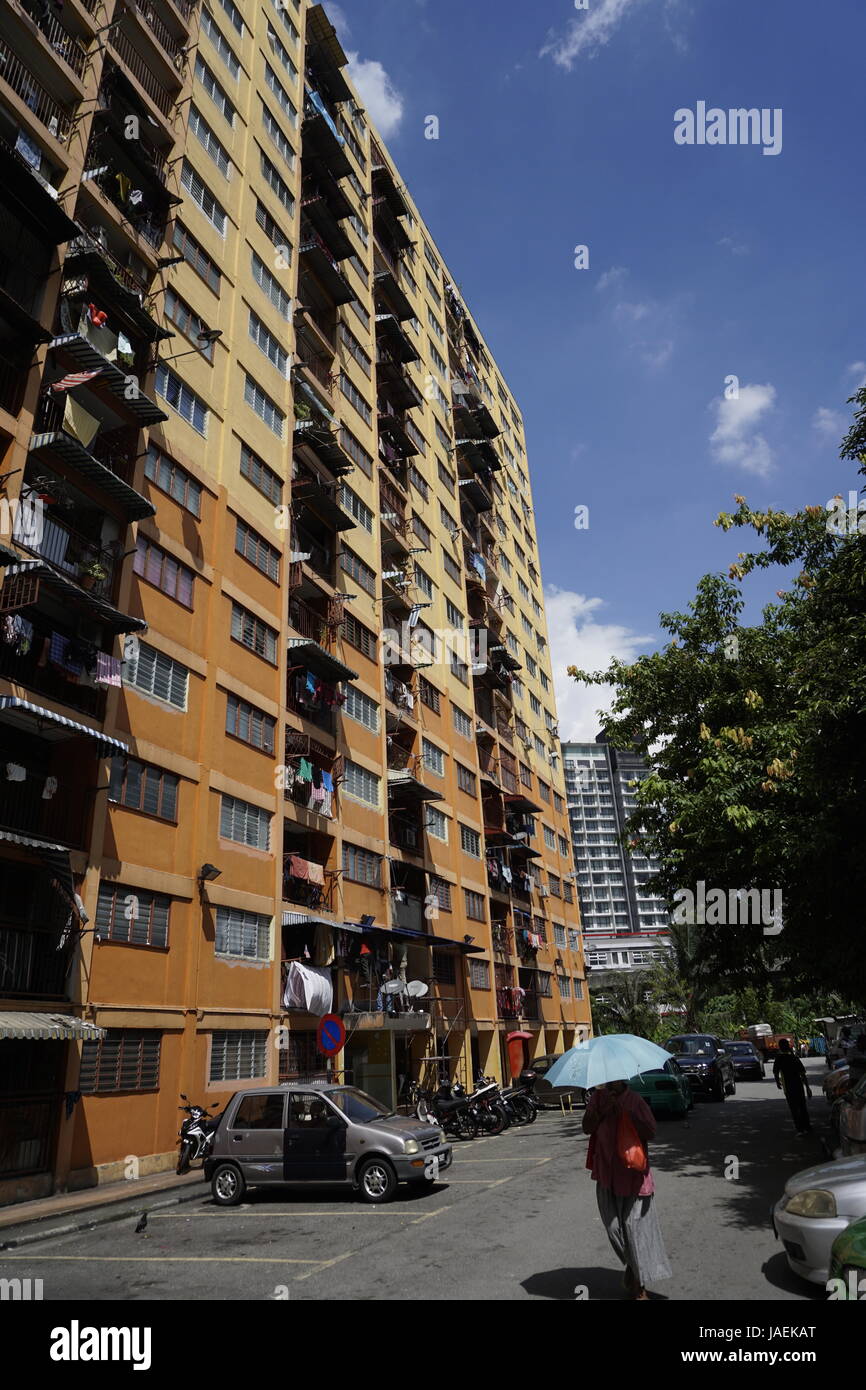 Volkspartei Wohnprojekt (Programm Perumahan Rakyat oder PPR) Low-cost-high-Rise Wohnungen in KualaLumpur, Malaysia Stockfoto