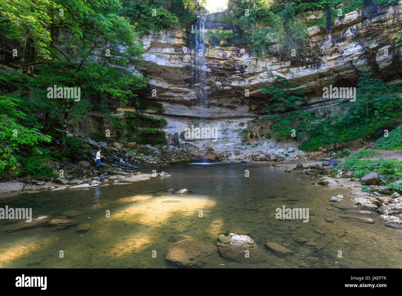 Frankreich, Jura, Menetrux de Joux, Hedgehog Wasserfall Saut Girard fallen Stockfoto