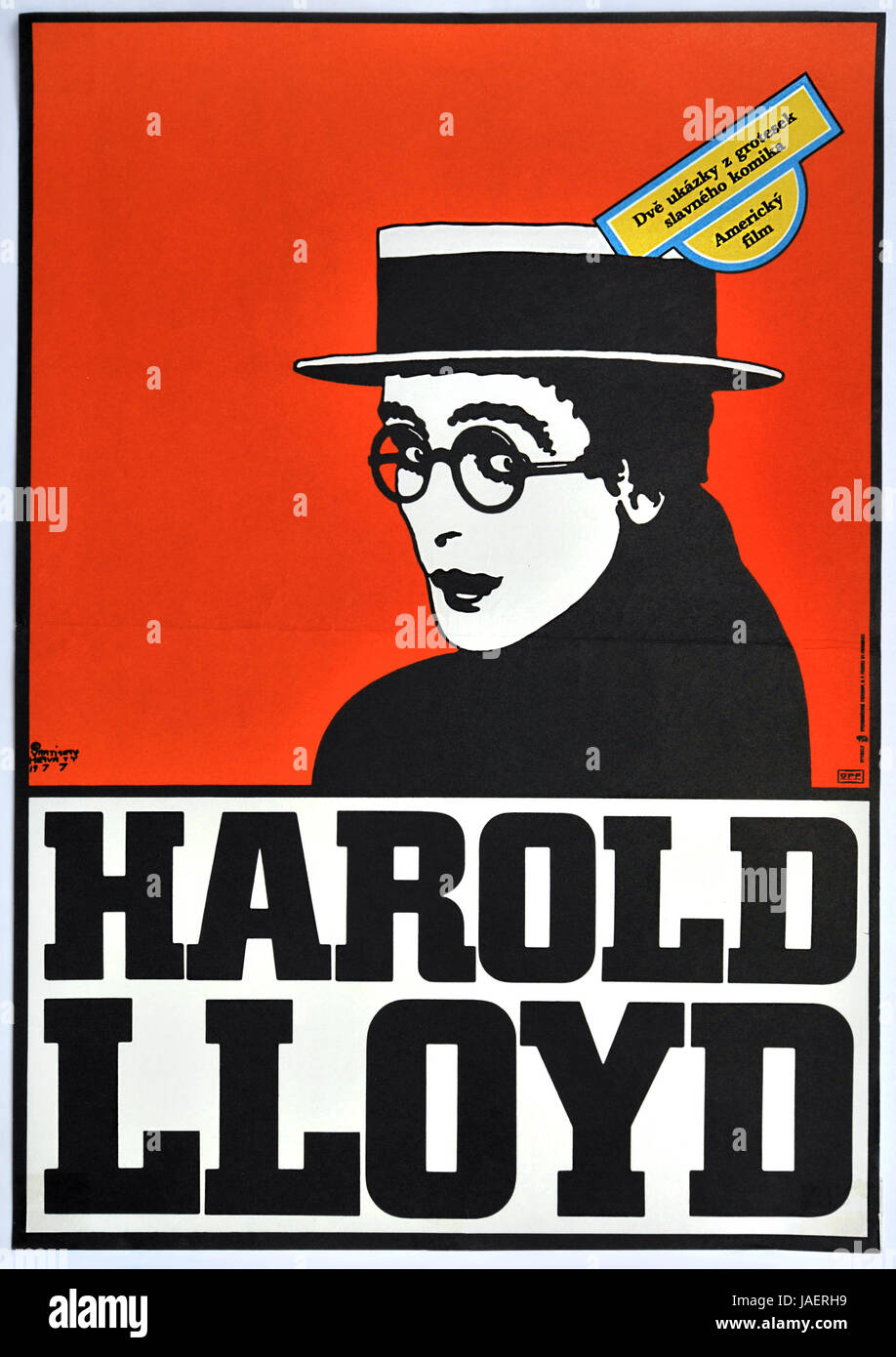 Harold Lloyd. Original tschechoslowakischen Film-Poster, 1977. Stockfoto