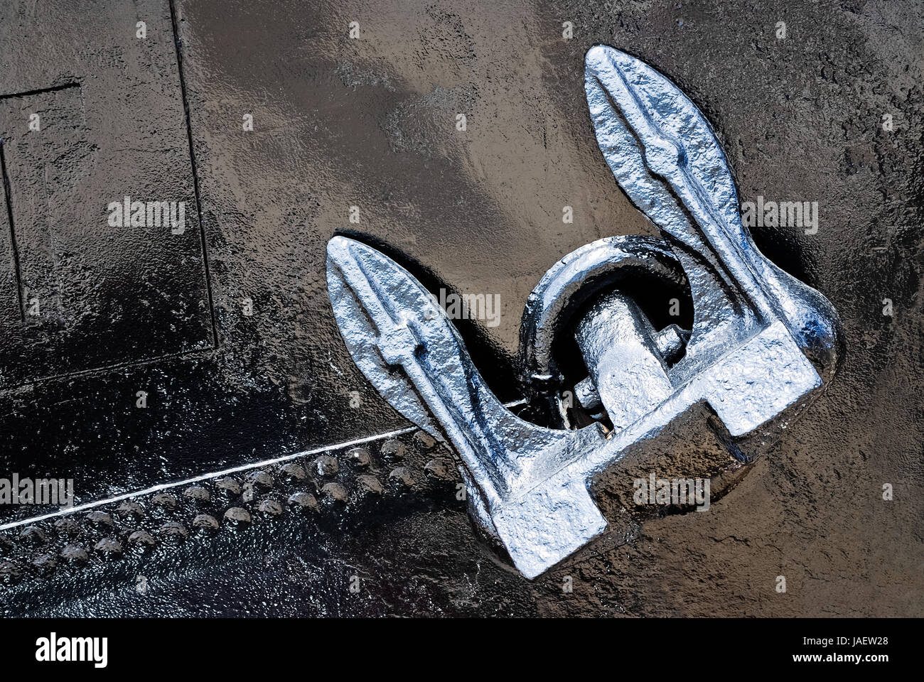 Anker eines Schiffes Stockfoto