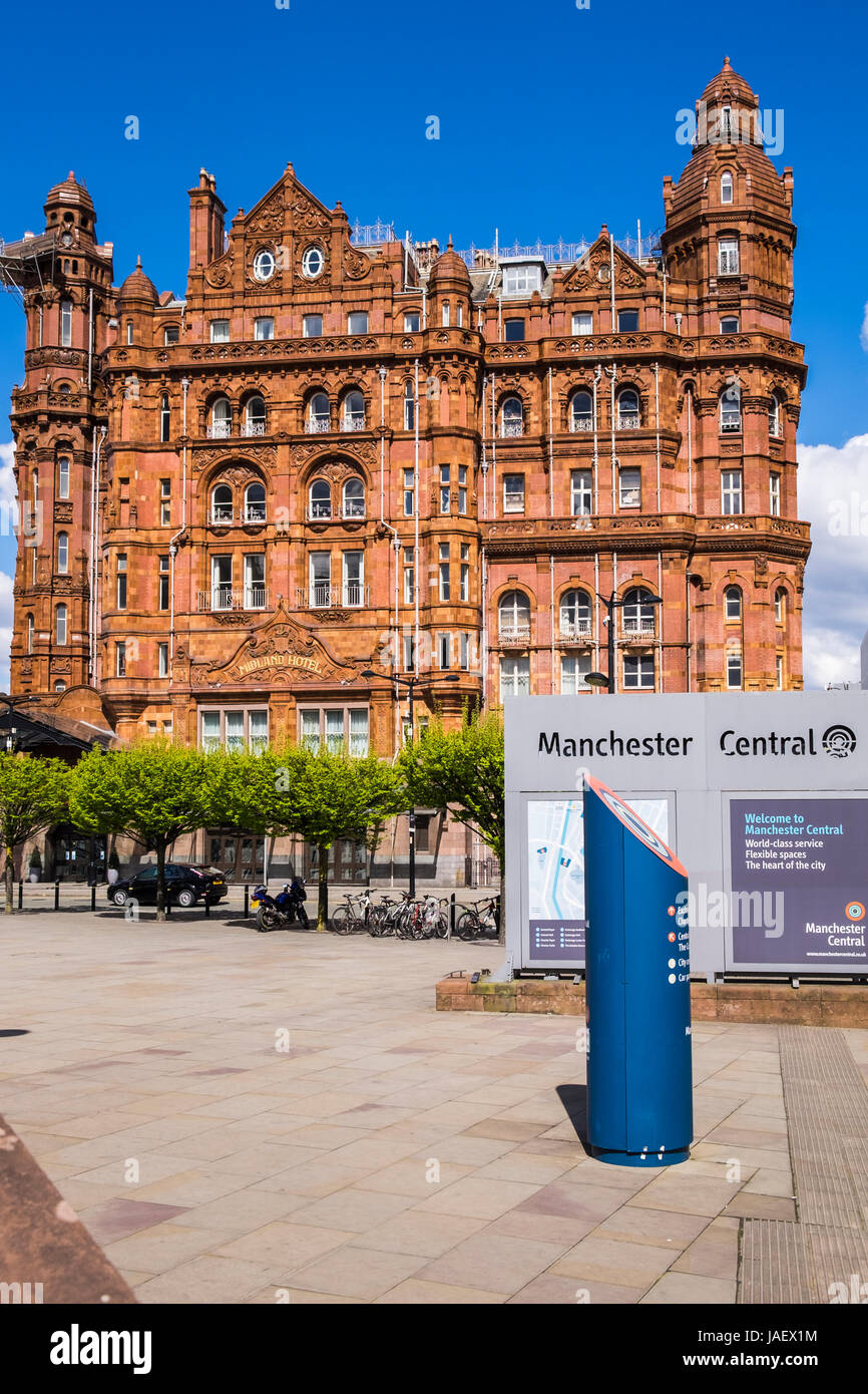 Midland Hotel, Manchester Central, Manchester, England, Vereinigtes Königreich Stockfoto