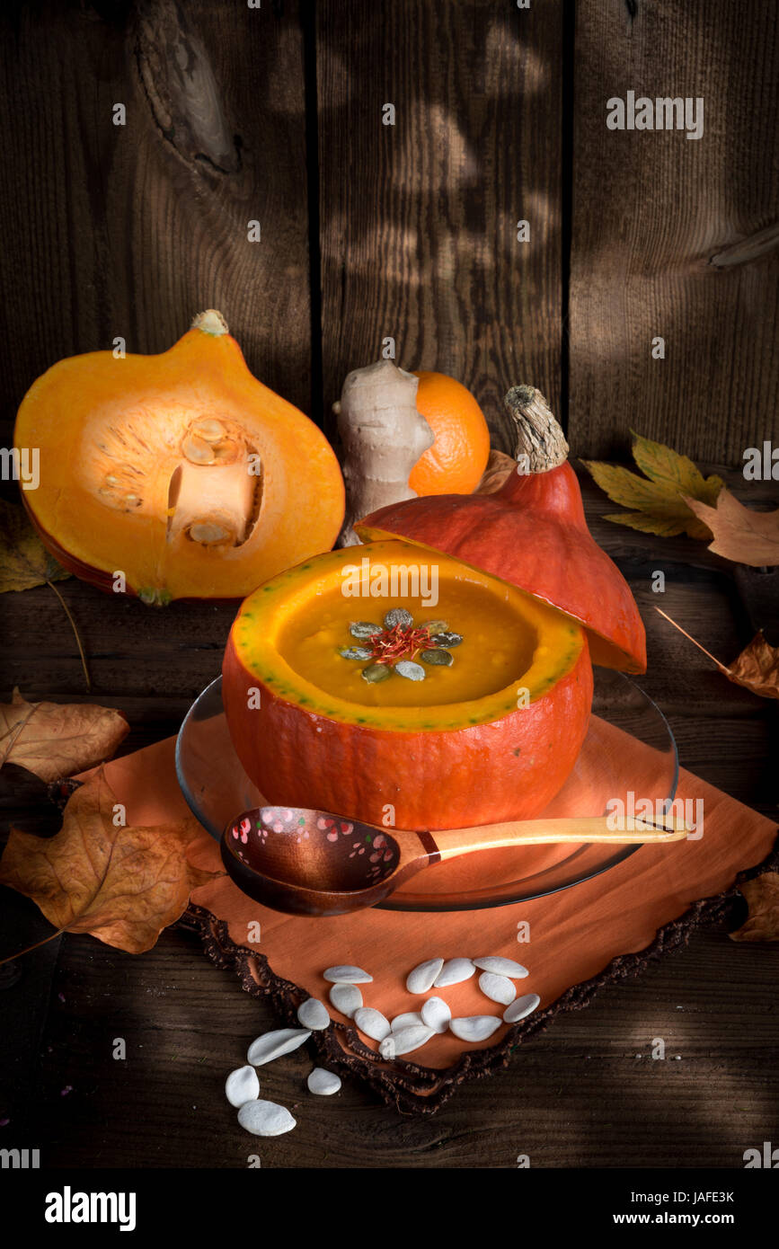 Kürbissuppe Stockfoto