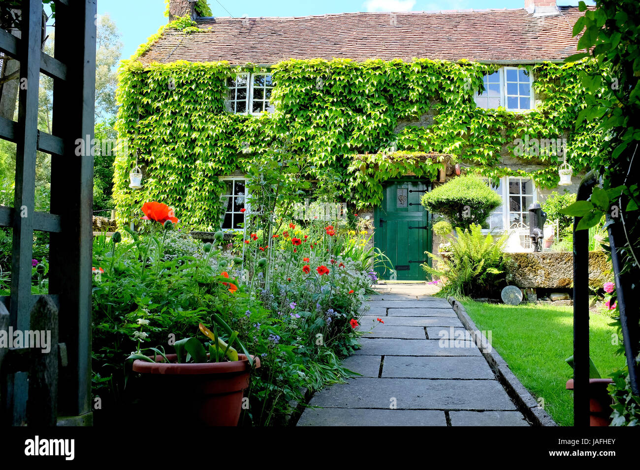 Tissington, Derbyshire, UK. 31. Mai 2017.  Der Dorfteich und Grün in der Mitte des Dorfes am Tissington in Derbyshire Countryside. Stockfoto