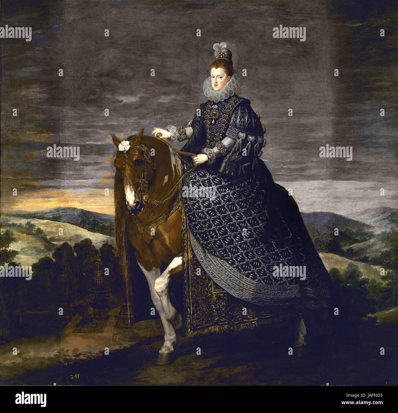 Diego Velazquez Königin Margarete von Österreich auf Reiten del Prado Madrid Stockfoto