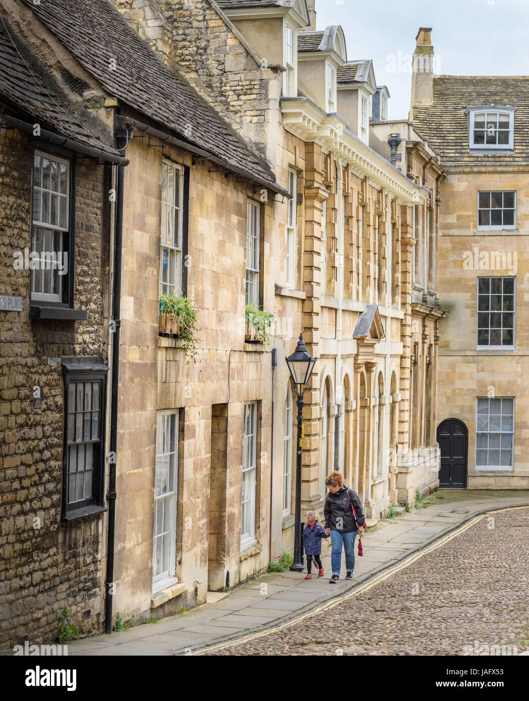 St Mary's Place, Stamford, einer hauptsächlich Stein Stadt in Lincolnshire, England. Stockfoto
