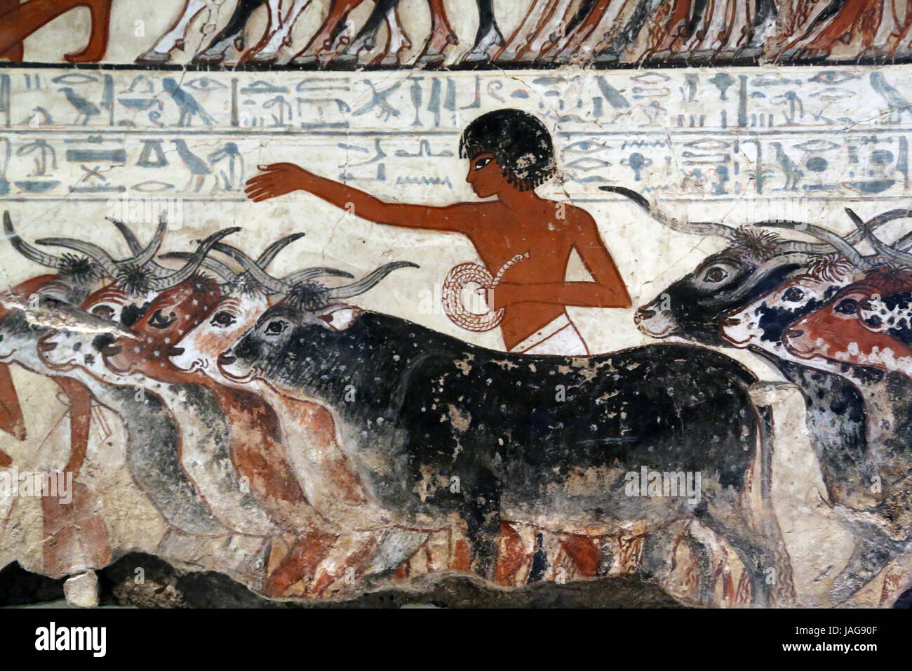 Tom Nebamun (mittleren offiziellen Schreiber). Unter freiem Himmel. Hirte. Neue Hostessen von Ägypten. 18. Dynastie. c. 1350 BCE. British Museum. London. Vereinigtes Königreich. Stockfoto