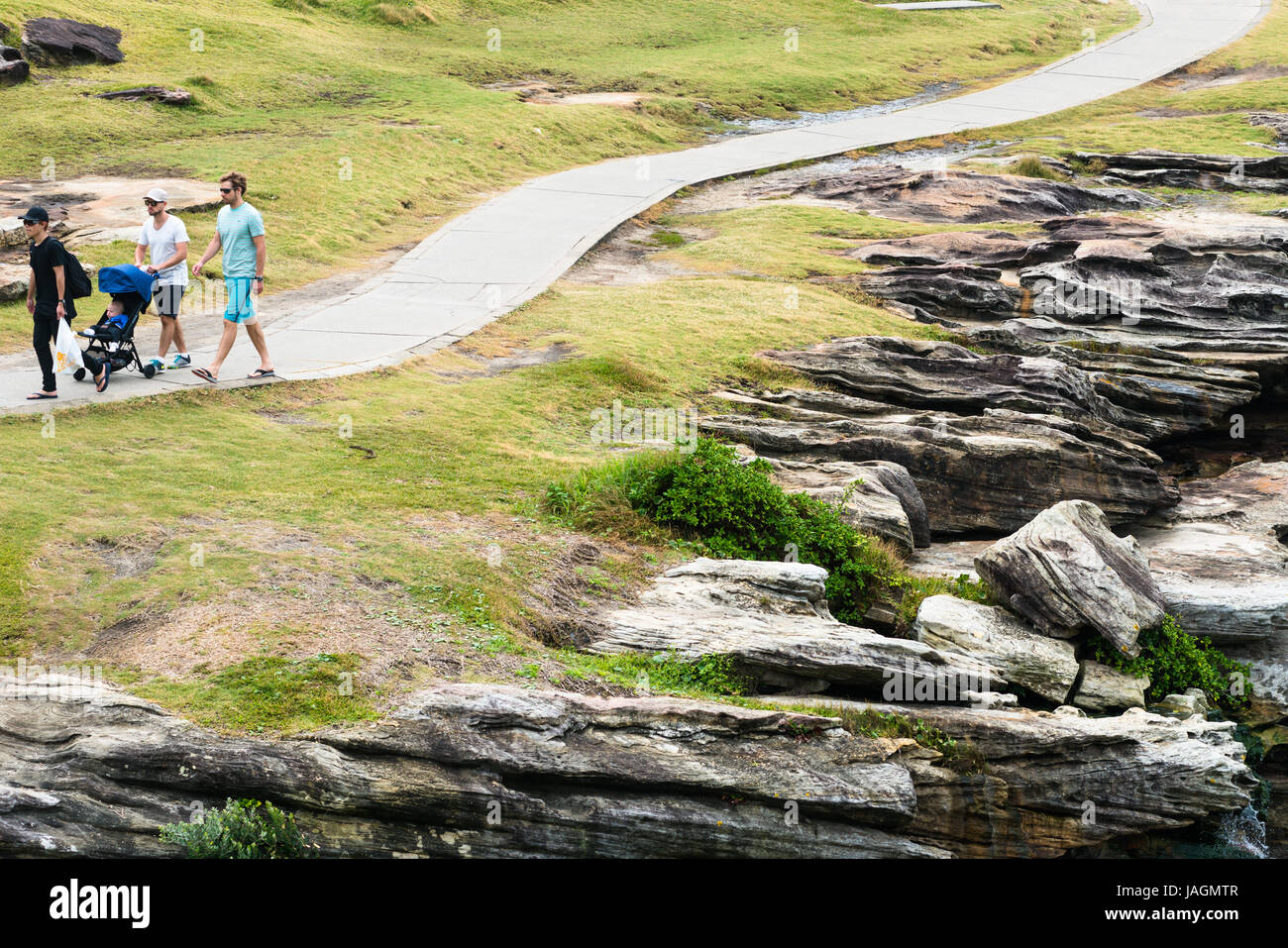 Bronte zum Bondi Coastal Walk, Eastern Suburbs, Sydney, New South Wales, Australien. Stockfoto