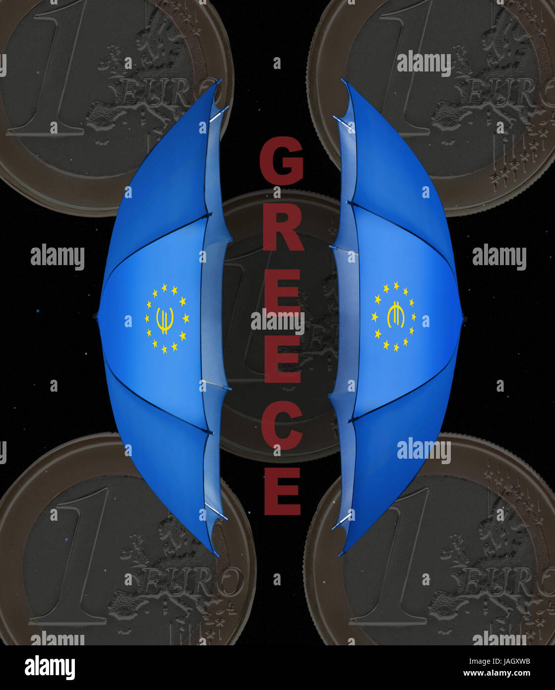 Computergrafik, Euro-Schutz-Display, Bildschirme, Griechenland, Euro-Münzen, schützende anzeigen, Bildschirme, Euro, Münzen, Währung, Liquidität, Zahlungsprobleme, Zahlungsschwierigkeiten, EWU, Liquiditätsproblem, Schuldenkrise, Schulden-Land, Rettung Bildschirm, Schuldentilgung, Hilfs-Paket, Spekulation, Schulden, Griechenland, Europa, schützende Bildschirmen, Stockfoto