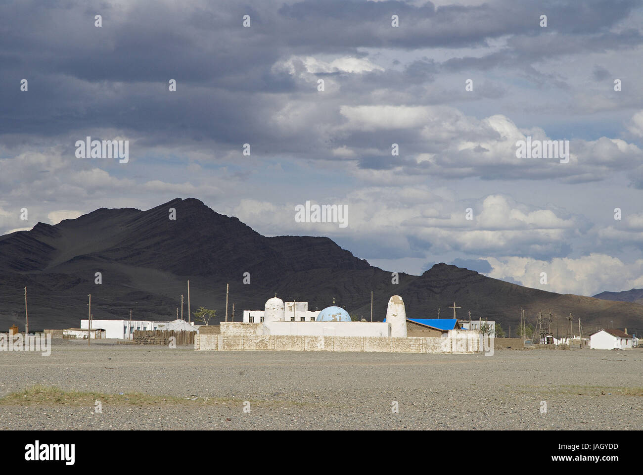 Mongolei, extreme West Provinz, Provinz Bayan Ölgii, Stadt Bayan Ulgii, Moschee, Stockfoto
