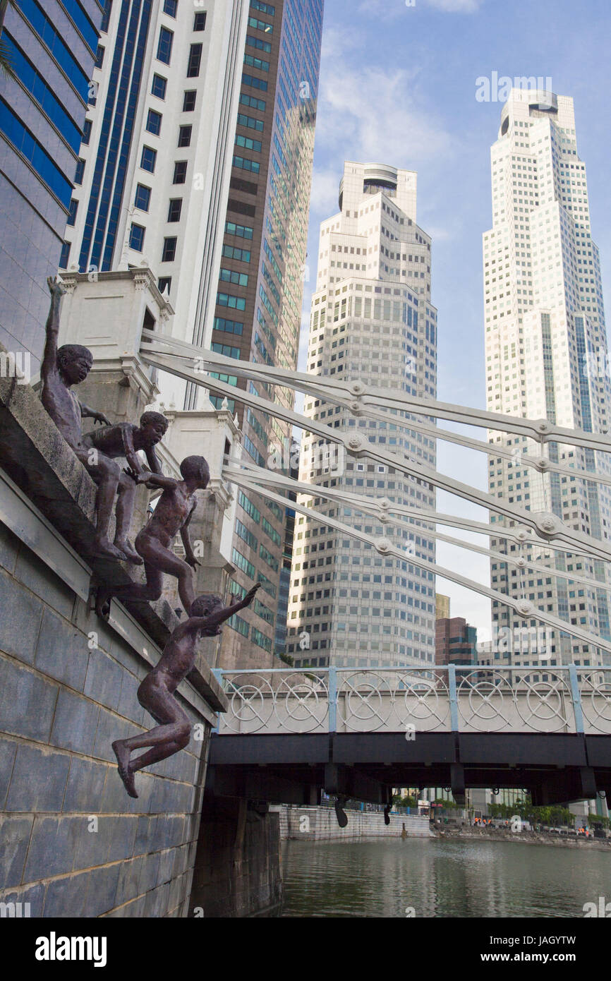 Singapur, Stadtzentrum, Riverside, St. Kunst, Zeichen, Stockfoto