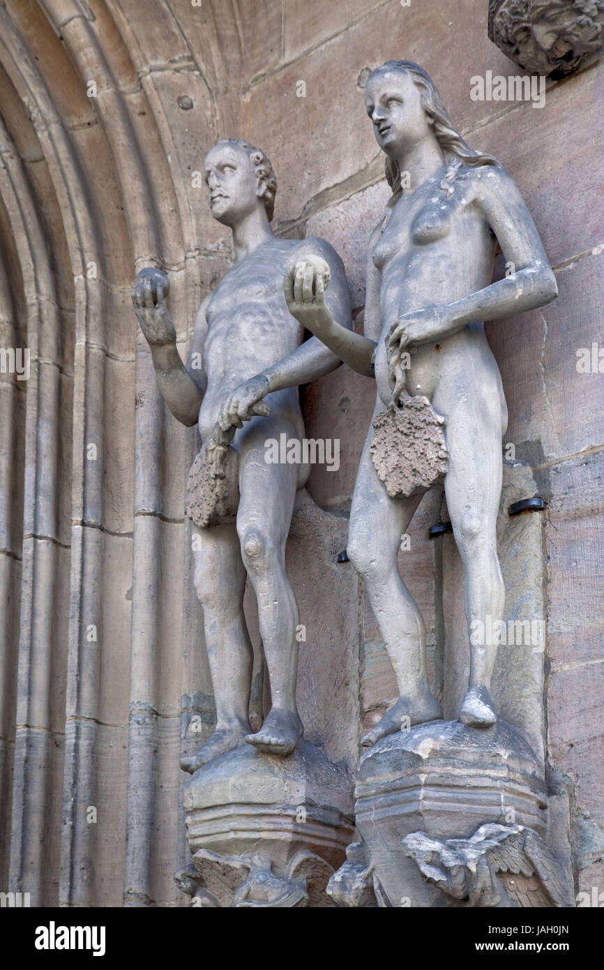 Deutschland, Bayern, Franken, Oberfranken, Coburger Land, Coburg, Altstadt, St. Moriz Kirche, Portal, Stockfoto