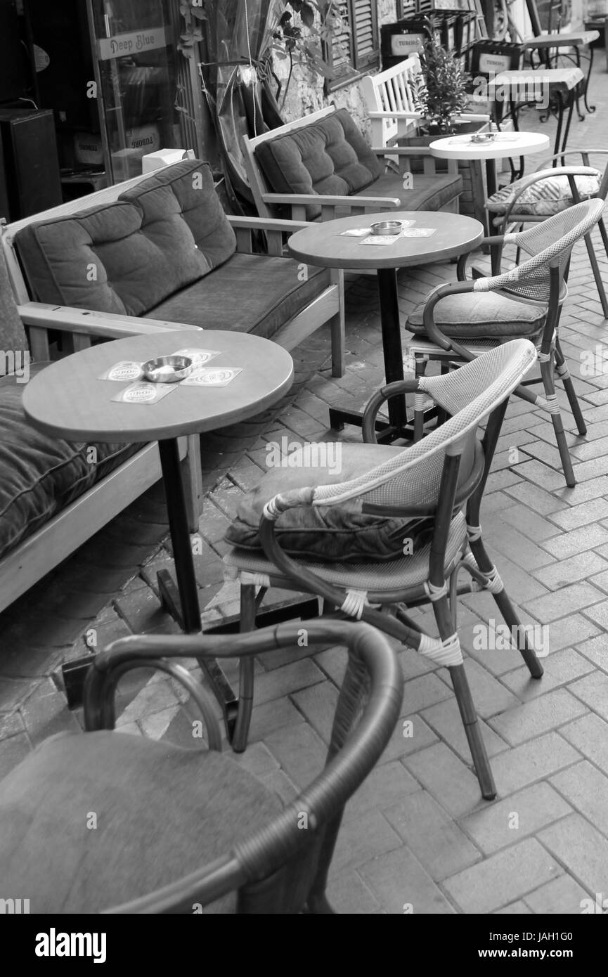 31. Mai 2017, Fethiye, Türkei: ein Bistro entlang der kleinen Straßen von Fethiye in der Türkei, 31. Mai 2017 Stockfoto