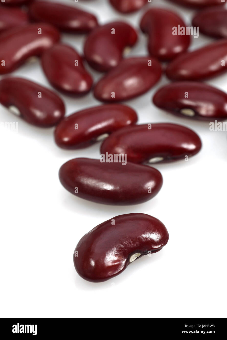 Kidney-Bohnen, trocken, Gemüse, weißer Hintergrund, Stockfoto