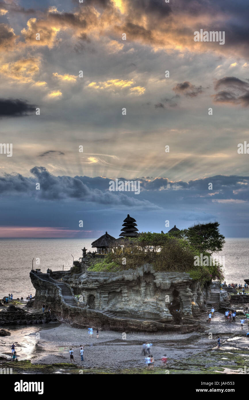 Meer-Tempel Pura Tanah senkrecht, Bali, Indonesien Stockfoto