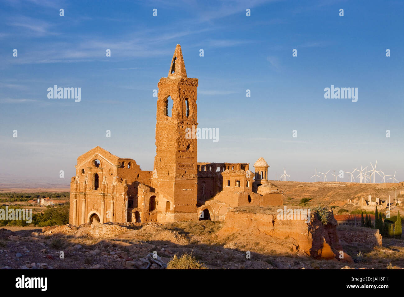 Spanien, Aragon, Belchite, Ruinen, Stockfoto