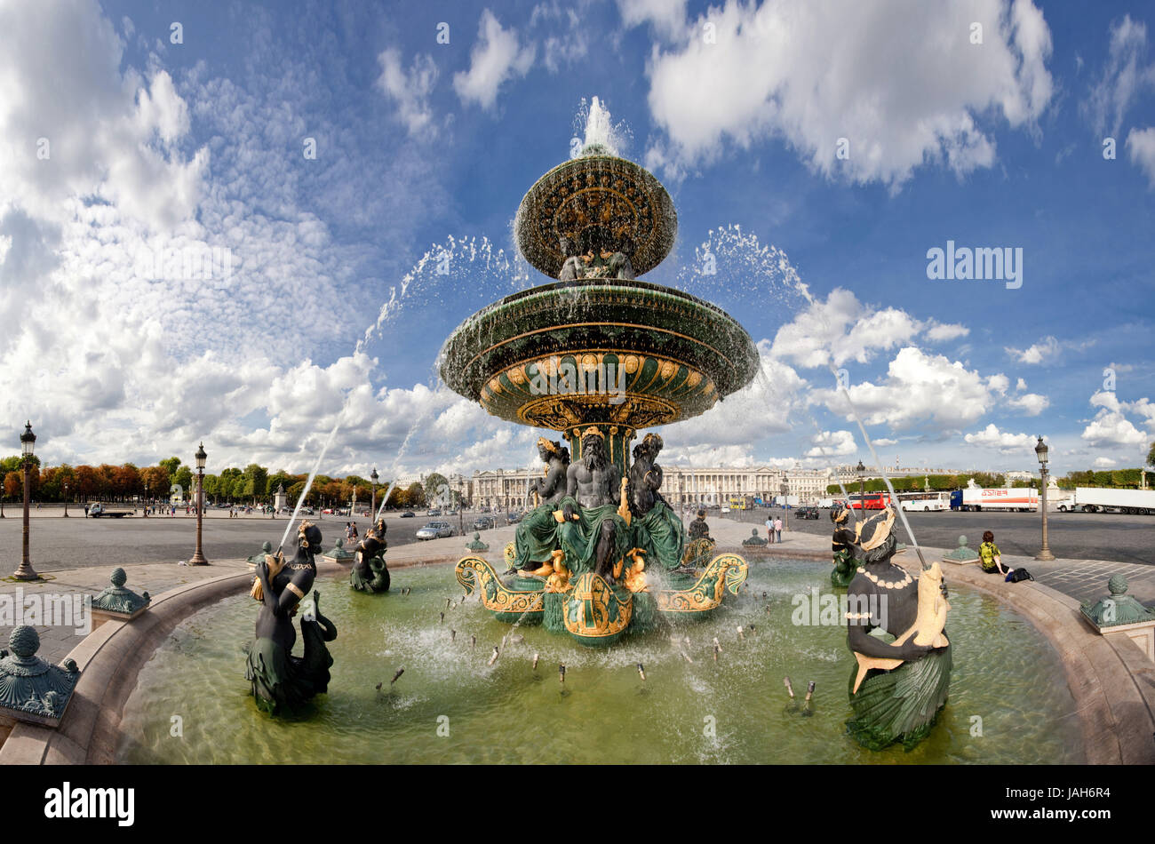 Frankreich, Paris, Place De La Concorde, Brunnen Fontaine des Mers, Stockfoto