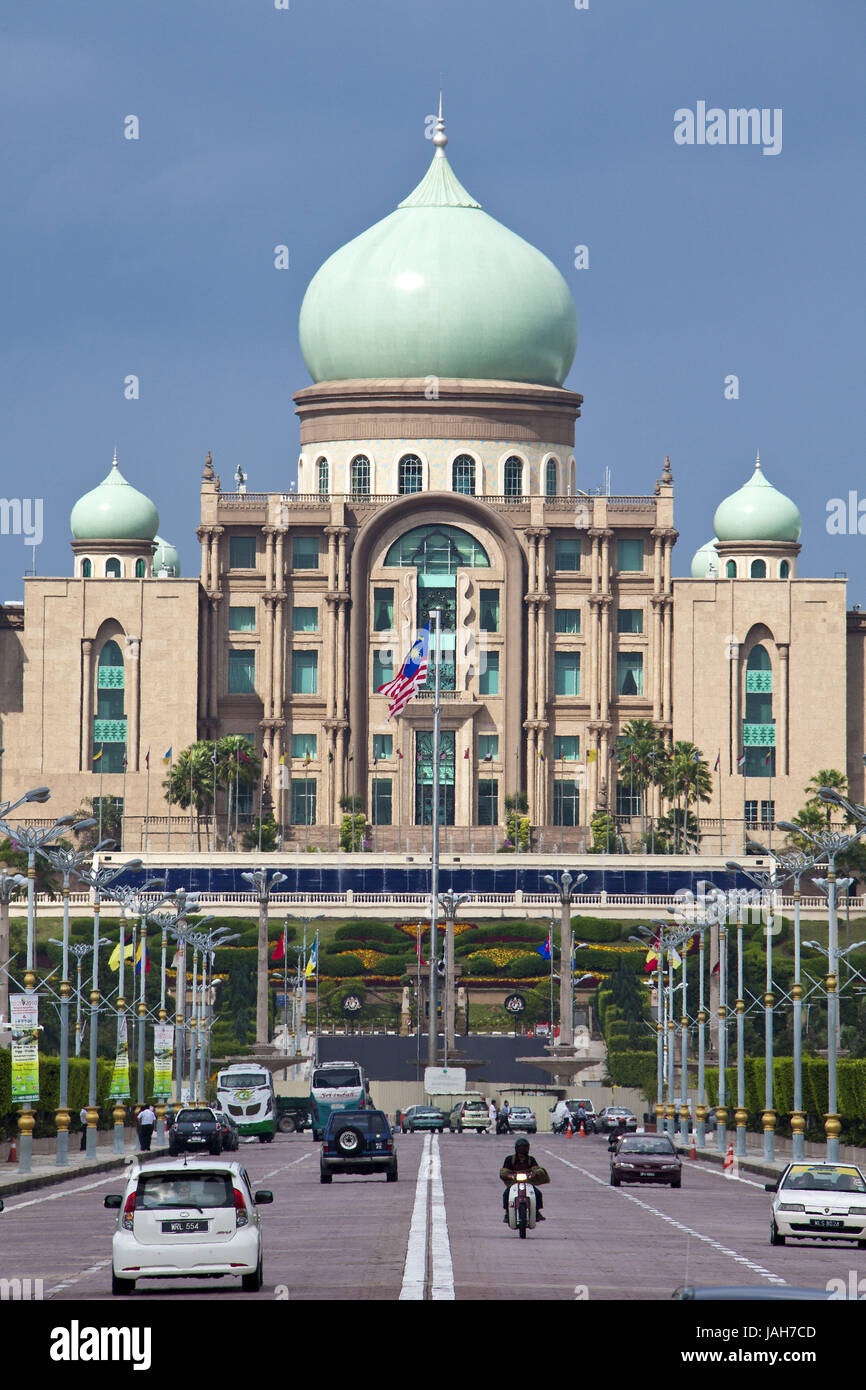 Putrajaya, Malaysia, Straßenszene, Bürogebäude des Ministerpräsidenten, Stockfoto