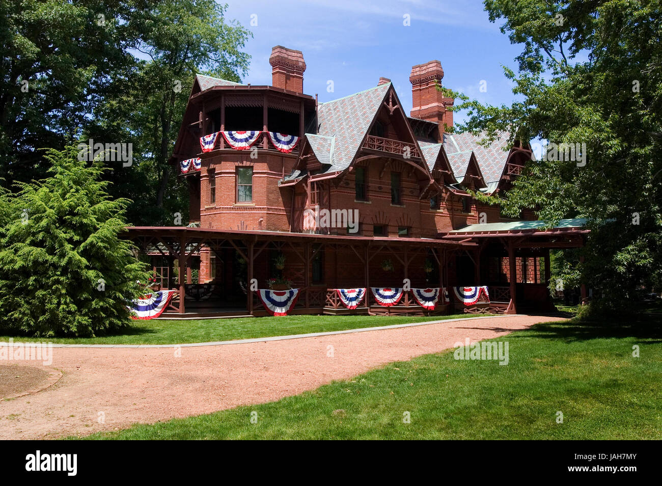 Das Haus von Mark Twain in Hartford, Connecticut, USA Stockfoto