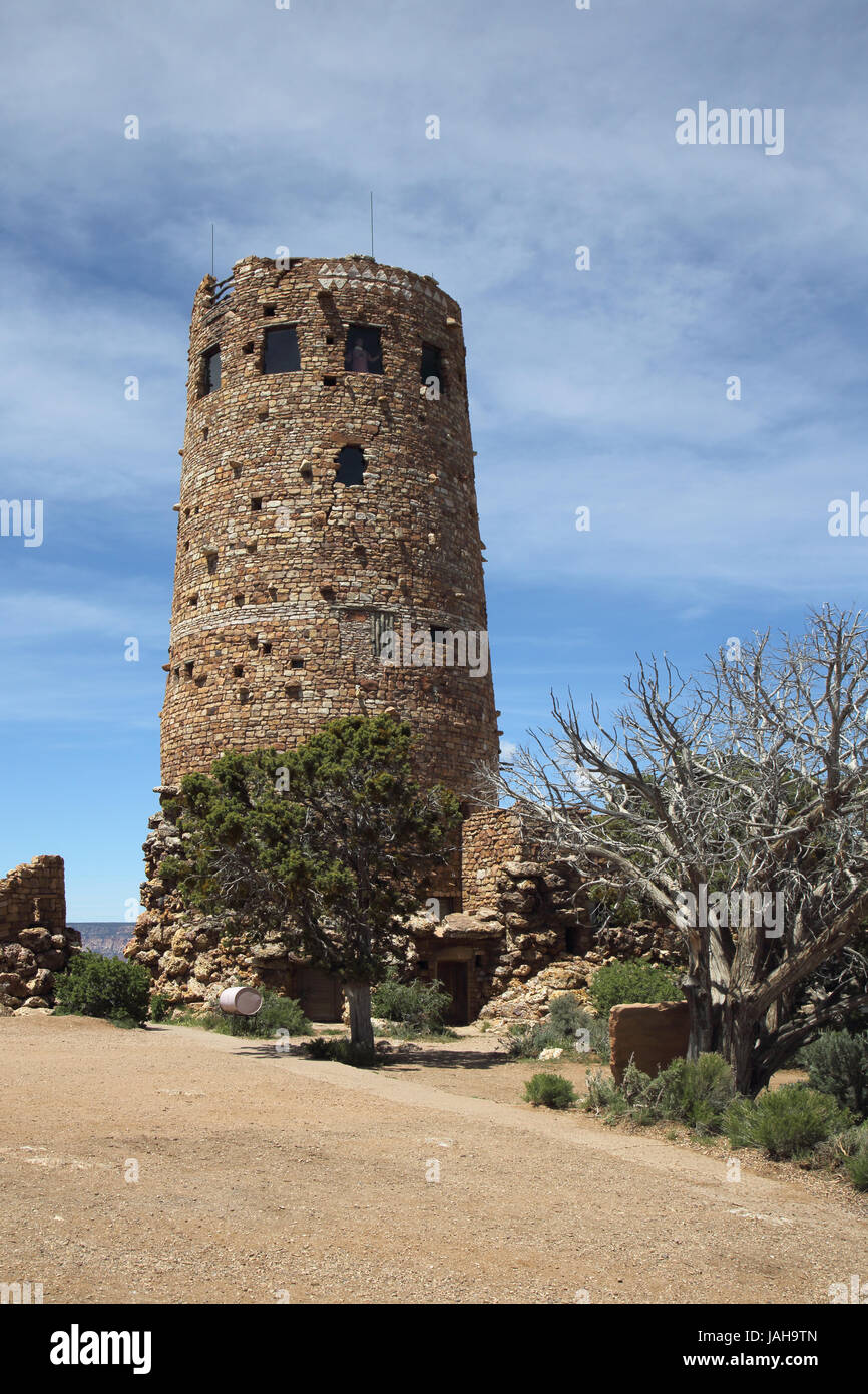 Desert View Watchtower am Südrand des Grand Canyon in arizona Stockfoto