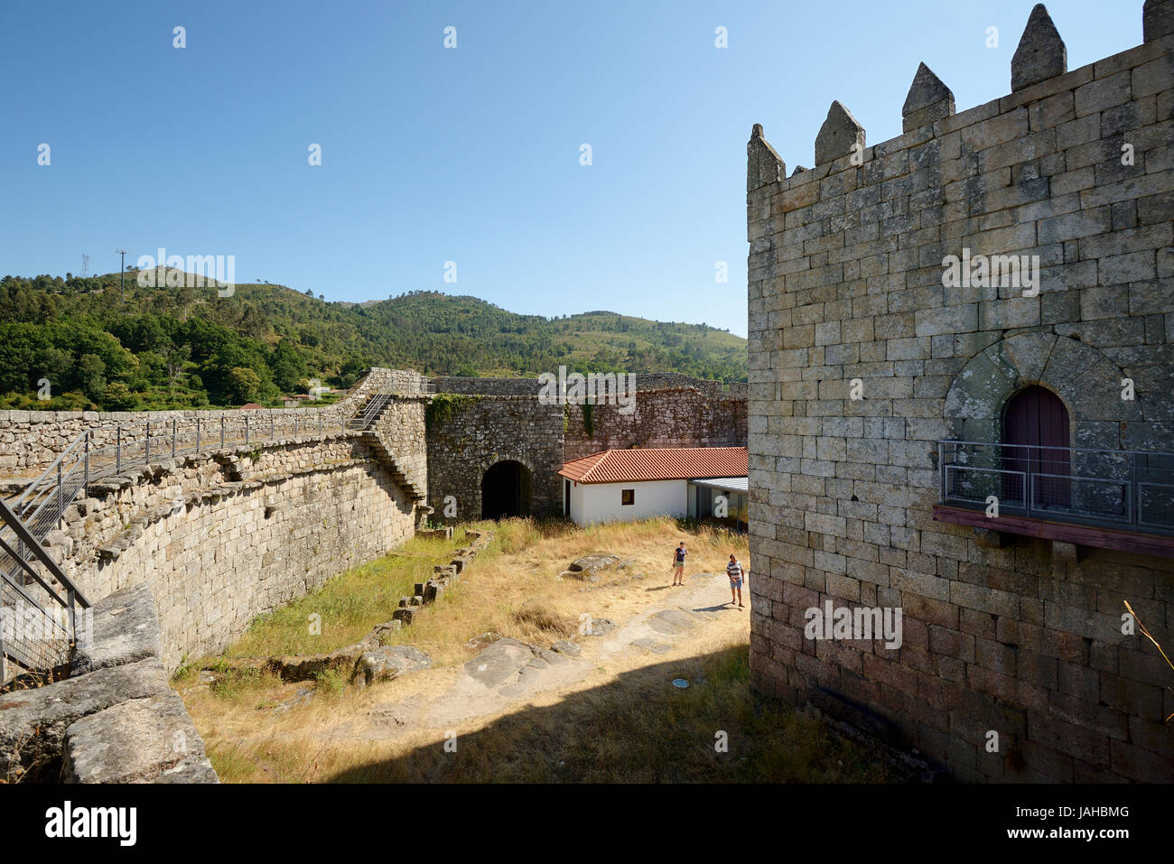 13. Jahrhundert alte Burg Lindoso. Peneda Geres Nationalpark, Portugal Stockfoto