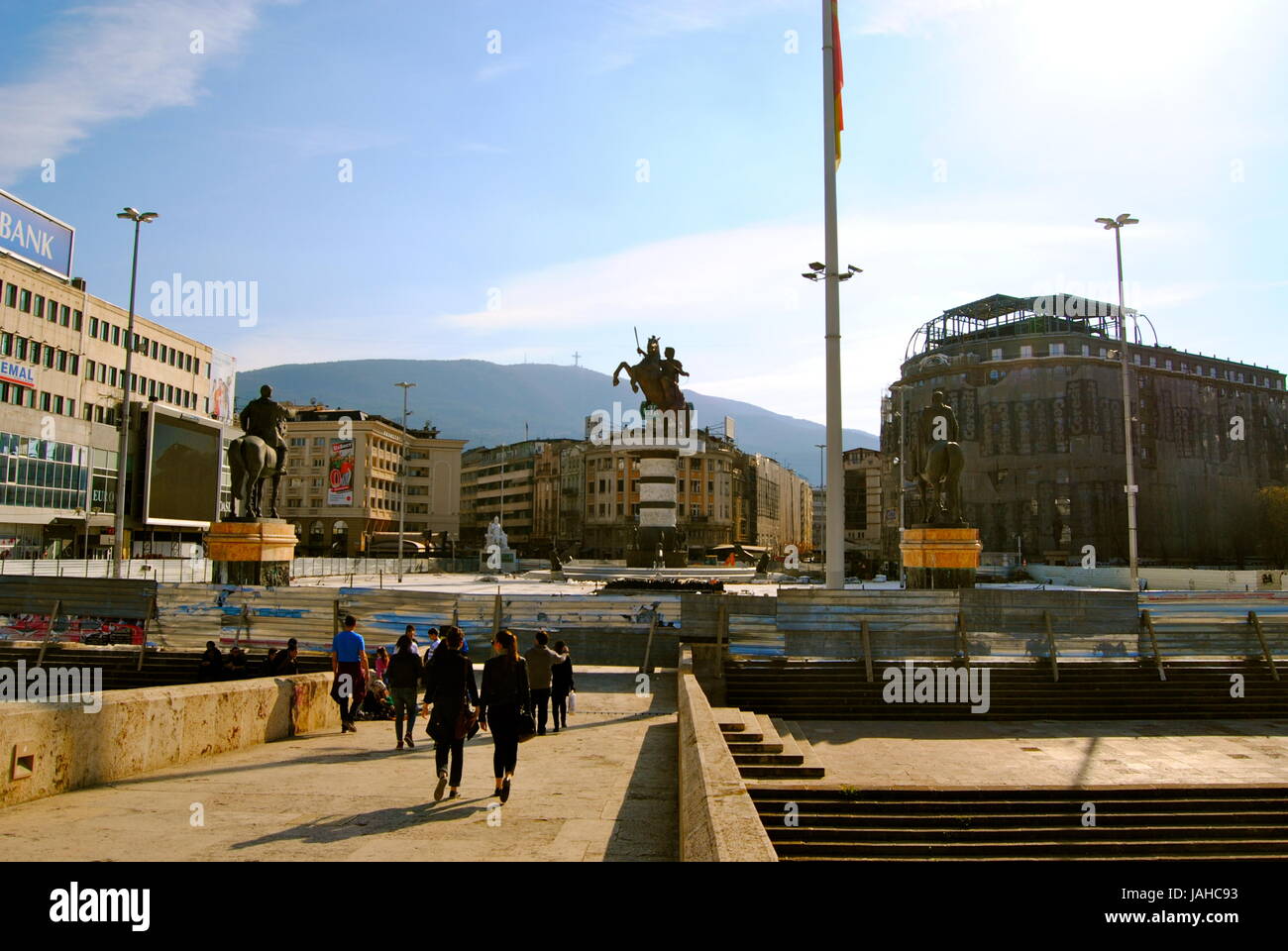 Alexander die große Statue Square Mazedonien, Skopje, Mazedonien Stockfoto