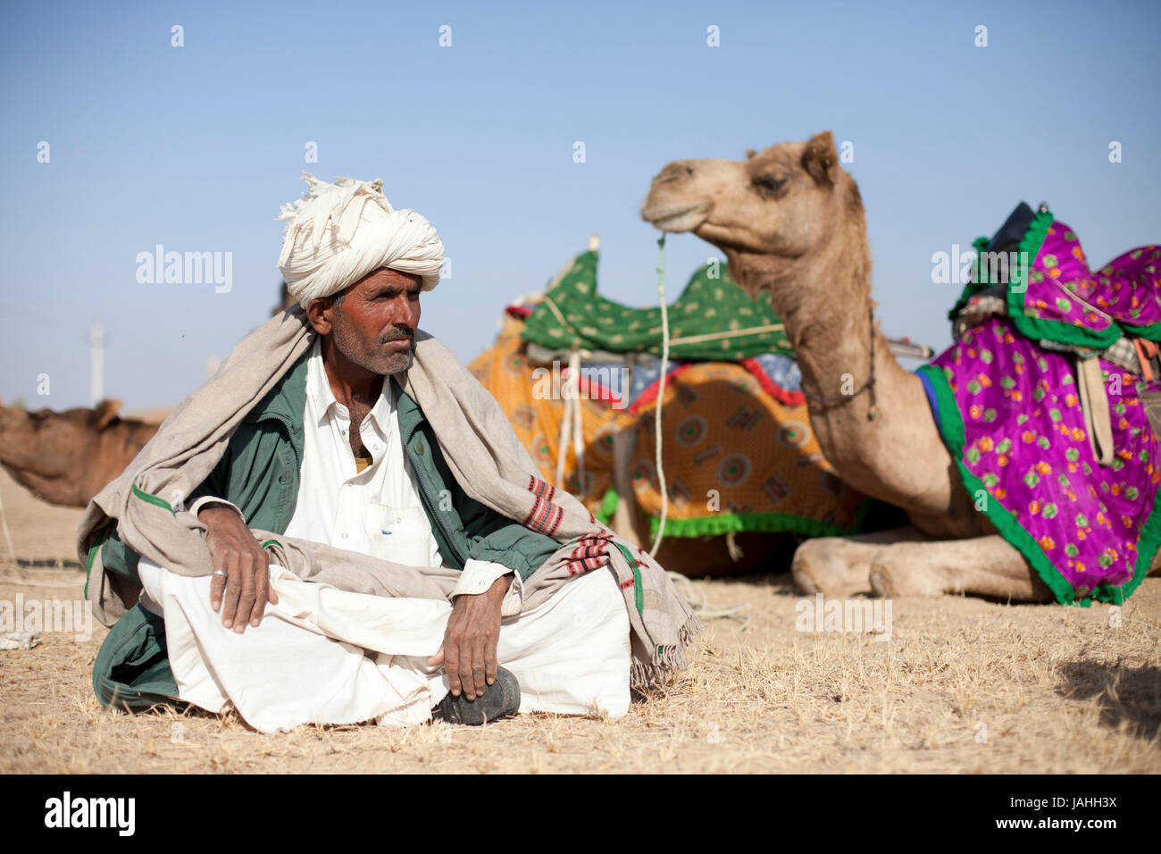 Leben in den Dörfern in Thar-Wüste, Rajasthan, Indien Stockfoto