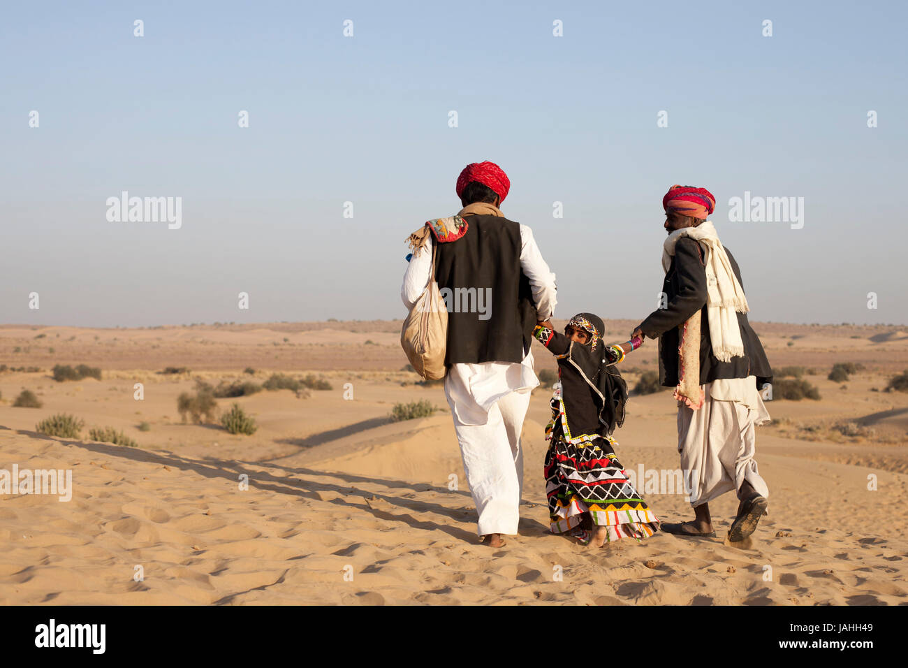 Leben in den Dörfern in Thar-Wüste, Rajasthan, Indien Stockfoto