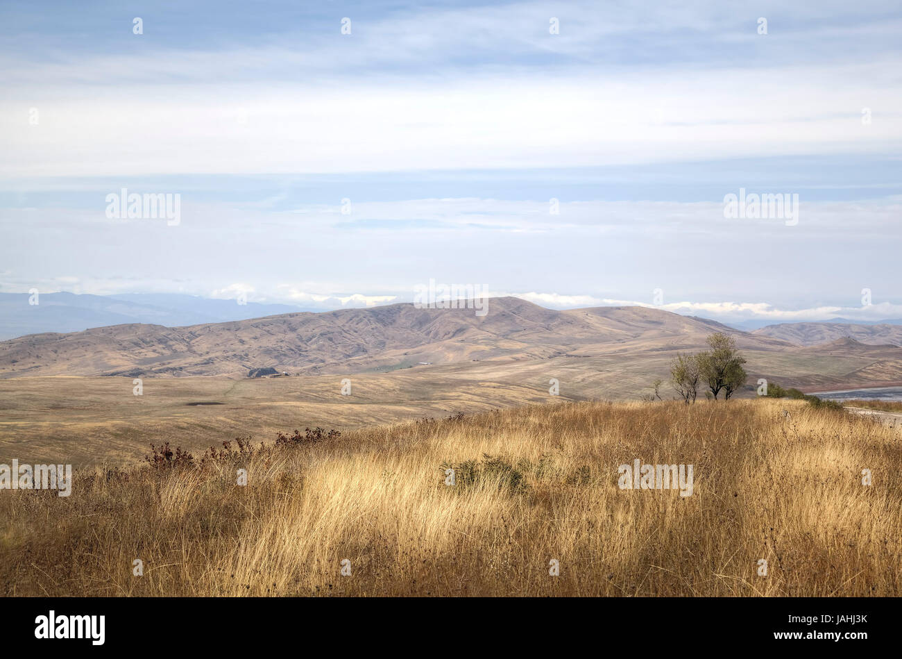 Landschaft in der Nähe des Klosters von David Gareja. Georgien. Stockfoto