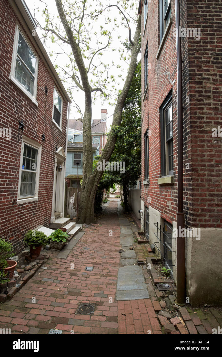 Bladens Gericht Elfreths Gasse in der alten Stadt von Philadelphia USA Stockfoto