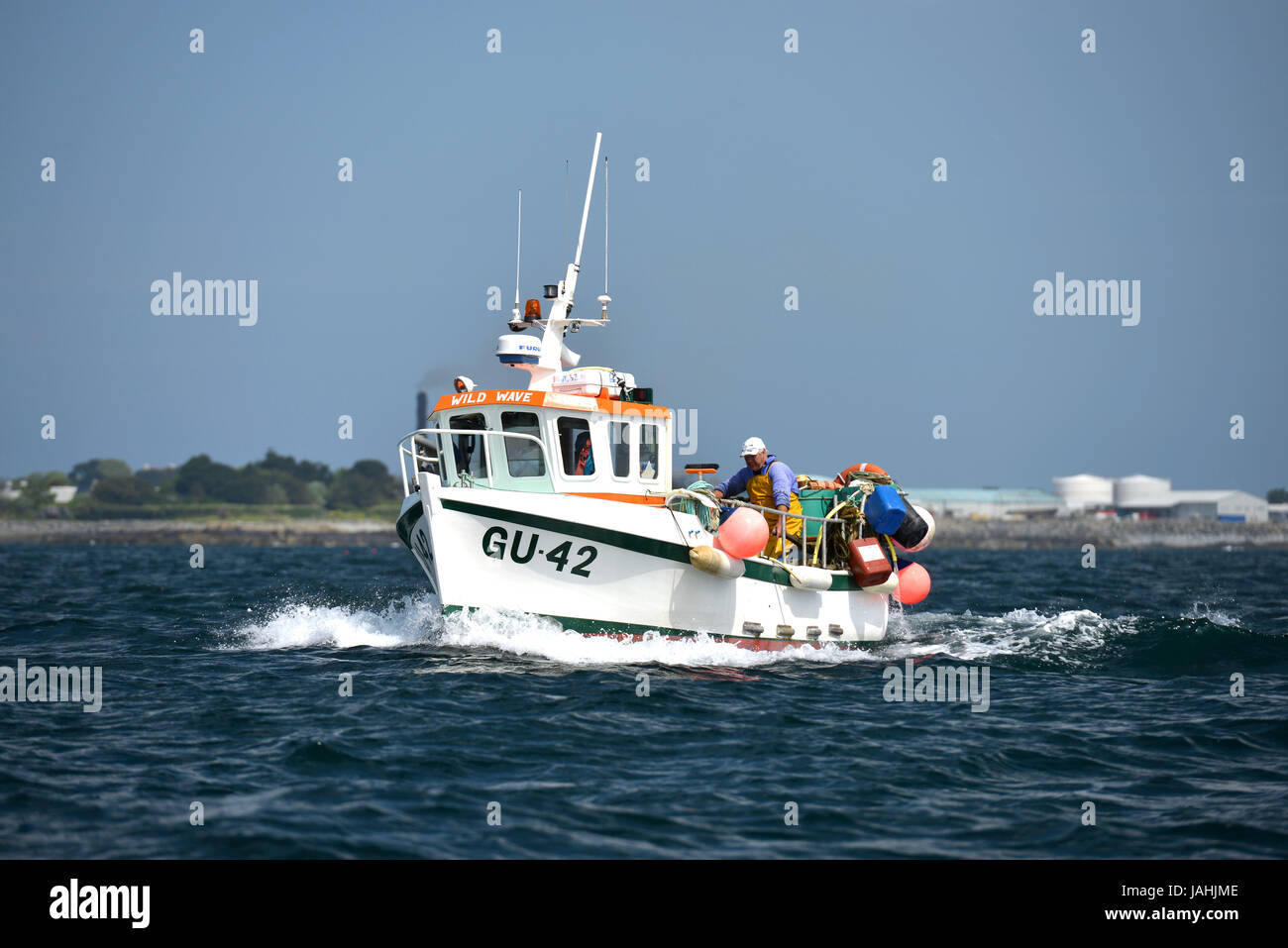 Kleines Fischerboot, Guernsey, Channel Islands, UK Stockfoto