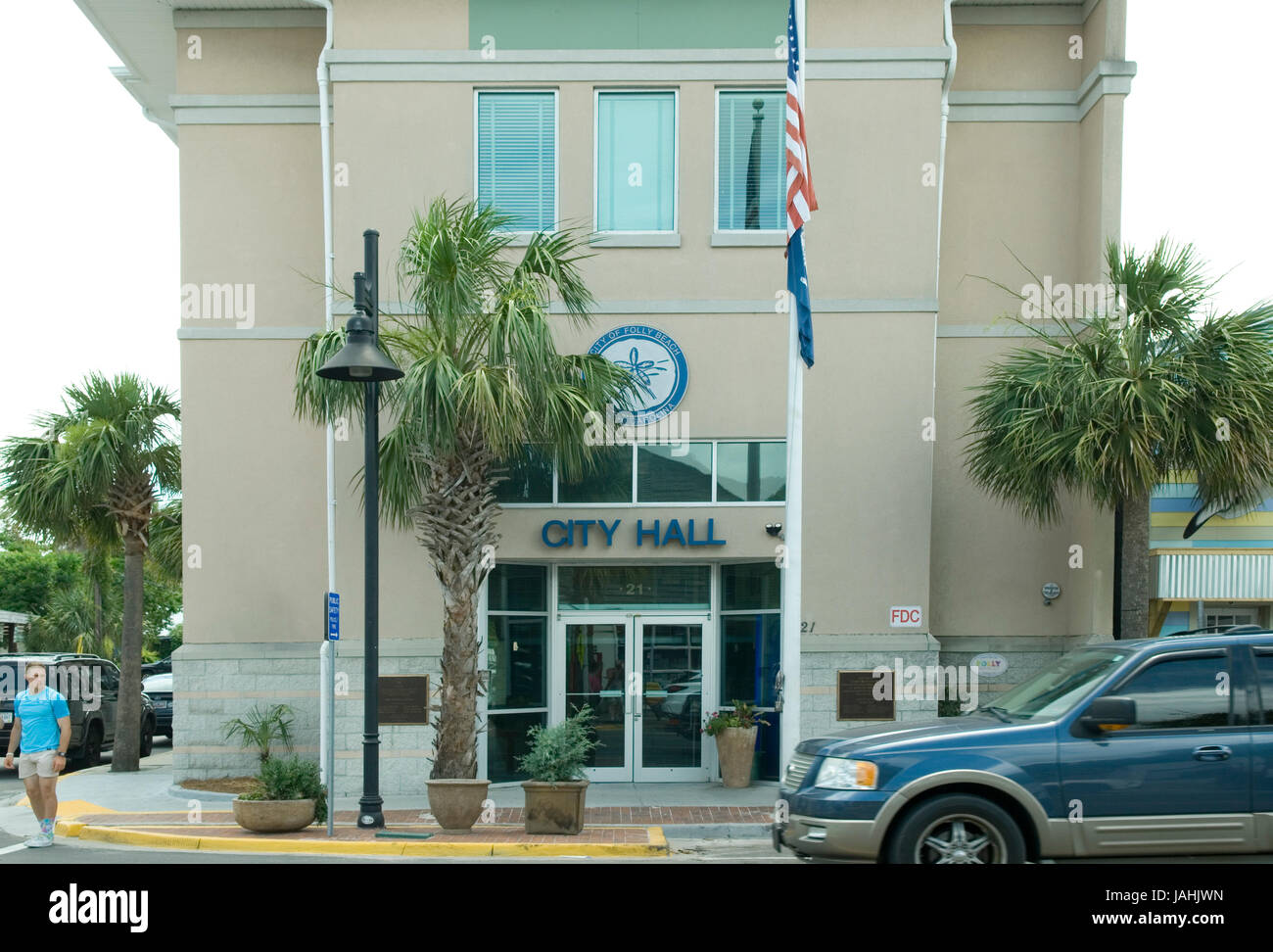 Folly Beach City Hall SC. USA Stockfoto