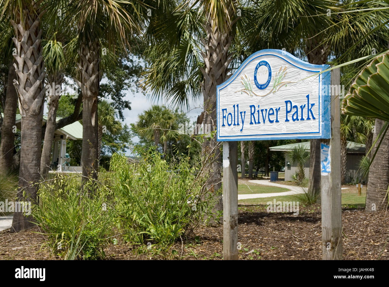 Torheit River Park in Folly Beach, Charleston, South Carolina, USA. Stockfoto