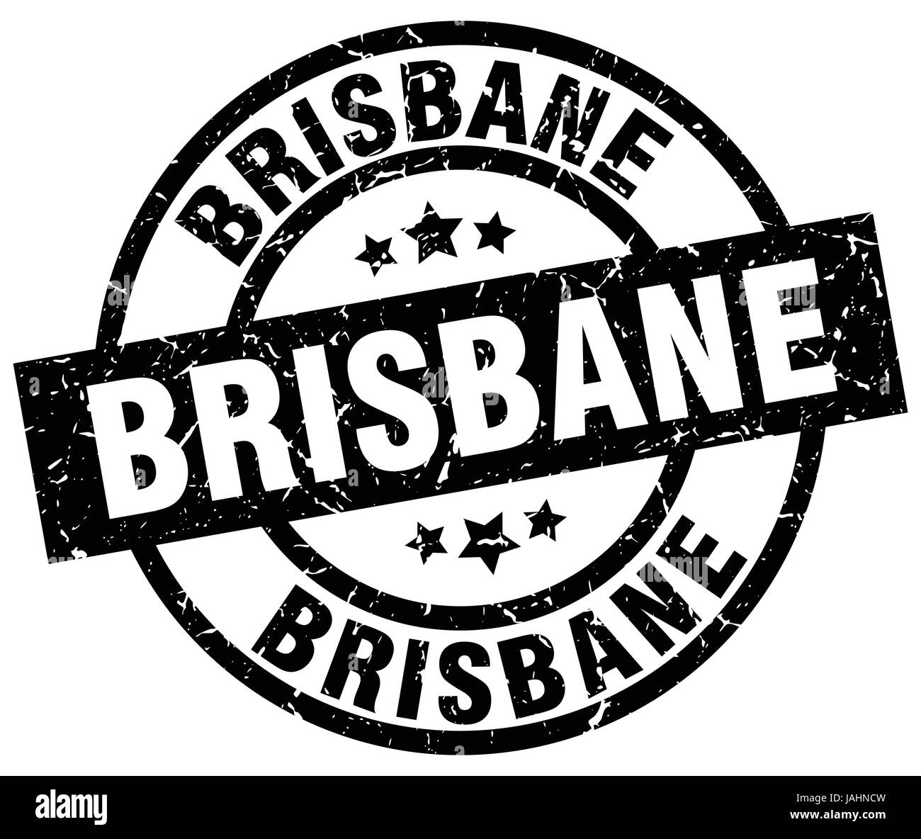 Brisbane schwarz Runde Grunge-Stempel Stock Vektor