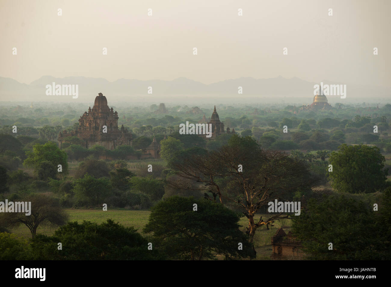 Bagan ist eine antike Stadt in der Region von Mandalay Myanmar. Aus dem 9. bis 13. Jahrhundert, die Stadt war die Hauptstadt des Königreichs Pagan, die Stockfoto