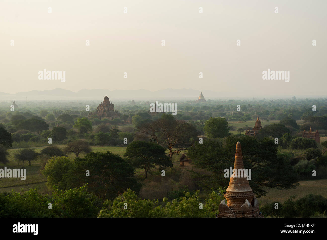 Bagan ist eine antike Stadt in der Region von Mandalay Myanmar. Aus dem 9. bis 13. Jahrhundert, die Stadt war die Hauptstadt des Königreichs Pagan, die Stockfoto