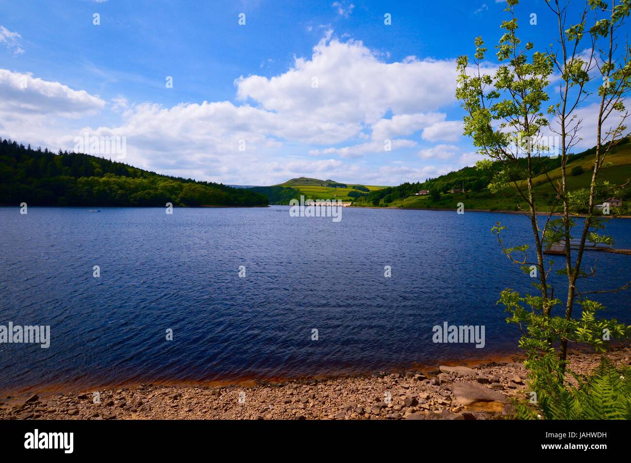 Ladybower Vorratsbehälter Stockfoto