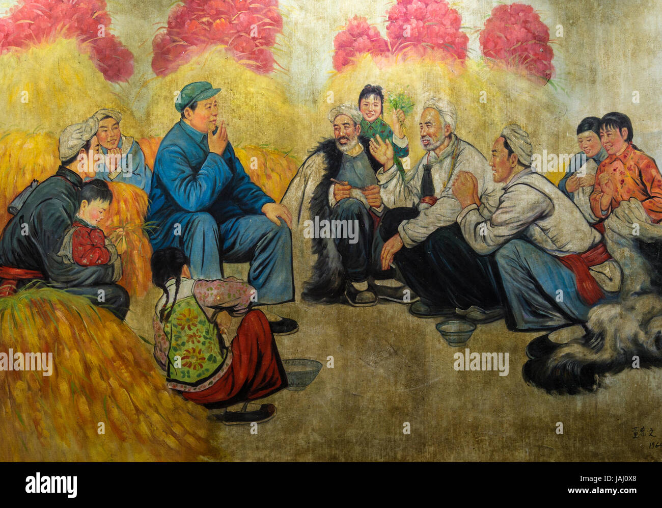 Ol Gemalde Im Stil Des Sozialistischen Realismus In Der Kunst Der Darstellung Des Vorsitzenden Mao Als Fuhrer Der Menschen Suzhou Provinz Jiangsu China Stockfotografie Alamy