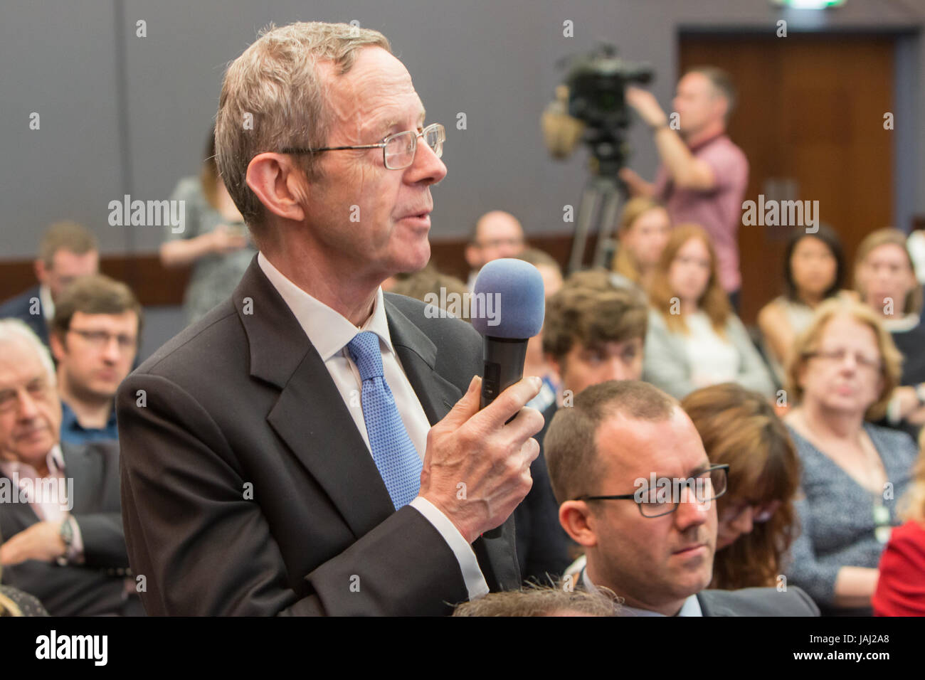 Mike Cherry, Bundesvorsitzender der Federation of Small Businesses anlässlich der Husting vor den Parlamentswahlen 2017 Stockfoto