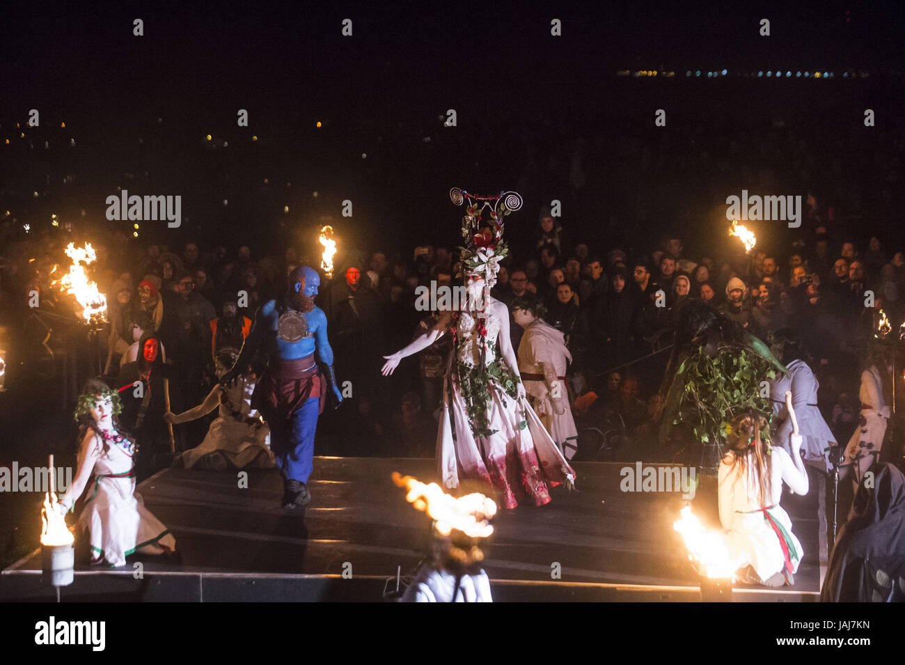 30. jährlichen Beltane Fire Festival auf Calton Hill in Edinburgh, Schottland mit: feurige Heiden wo: Edinburgh, Vereinigtes Königreich bei: Kredit-30. April 2017: Euan Cherry/WENN.com Stockfoto