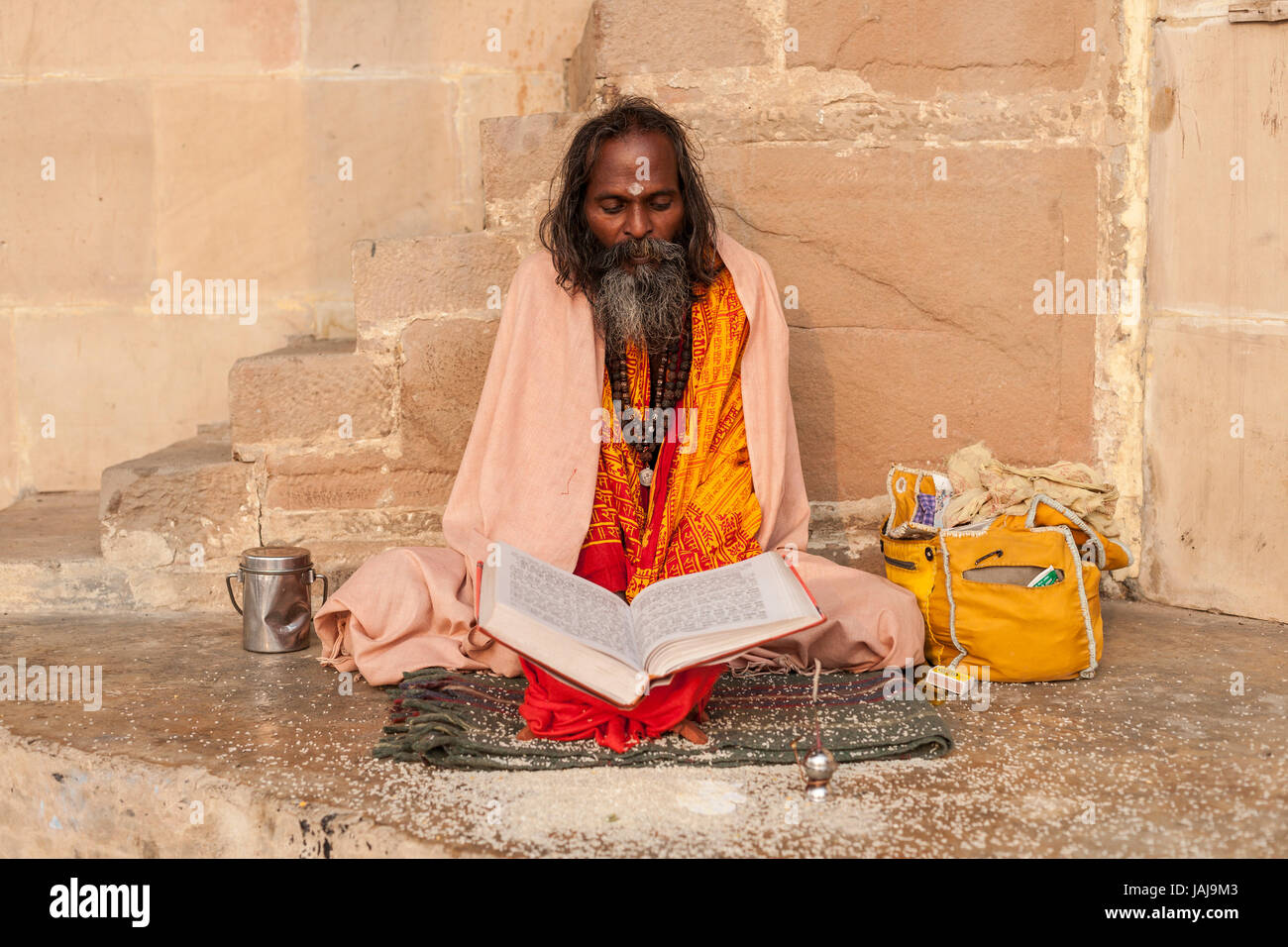 Heiliger Mann, Varanasi, Uttar Pradesh, Indien, Asien Stockfoto