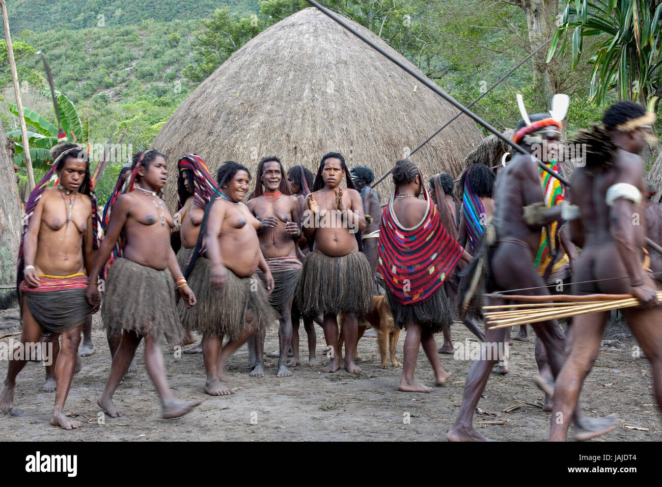 Dani-Stamm im Baliem-Tal, West-Papua, Indonesien, Asien Stockfoto