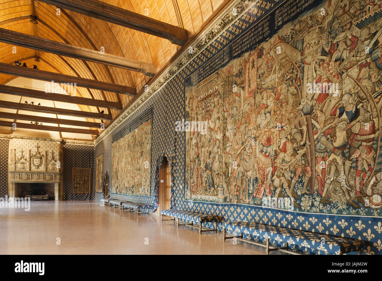 Frankreich, Champagne, Reims, Palast, den Sie Seil, Zeichnung Hauptraum, Wandteppiche, Stockfoto