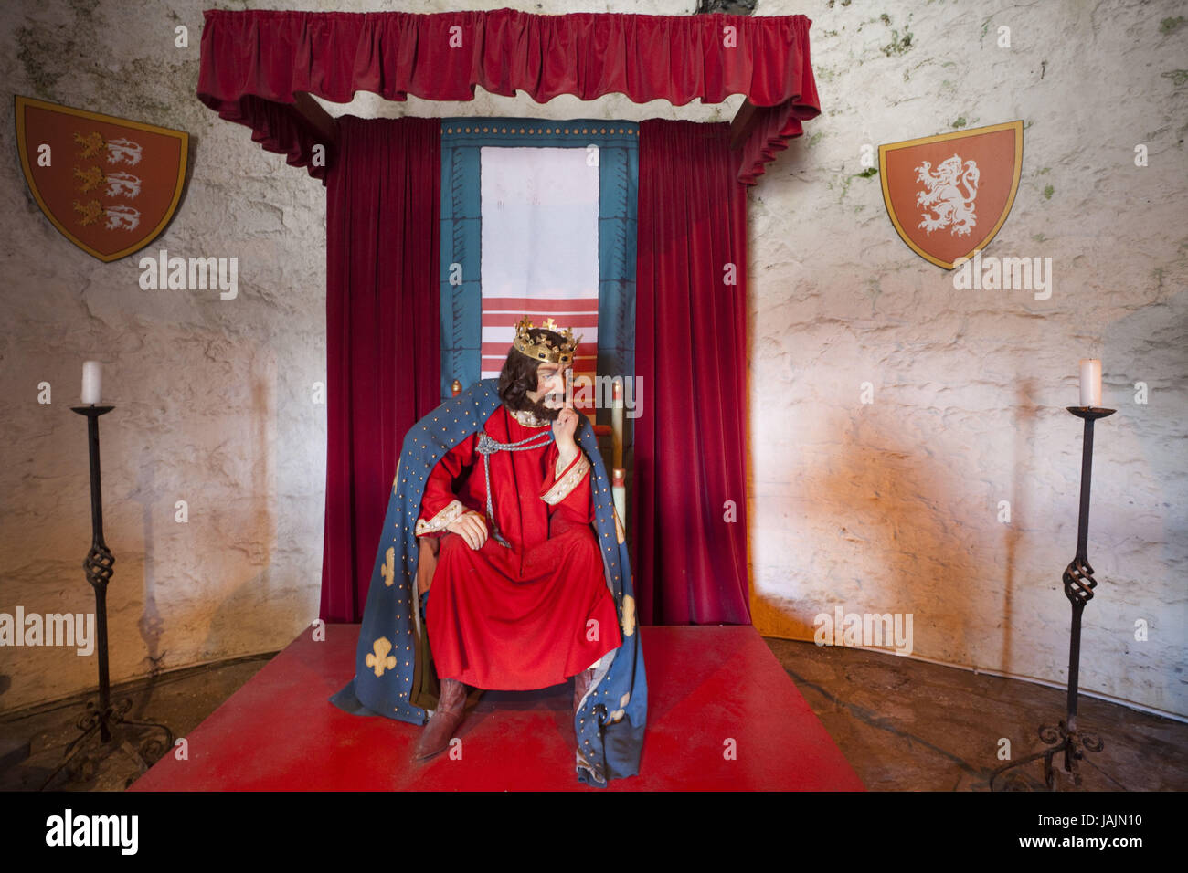 Irland, county Limerick, King John Castle, Statue König Johns, Stockfoto