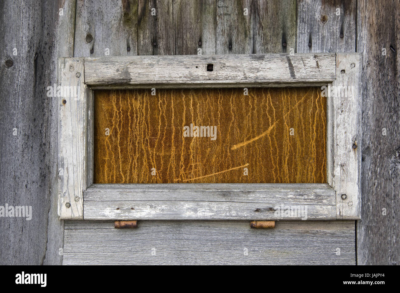 Konzeption, Fenster, genagelt, Ruine, altes Haus, Stockfoto