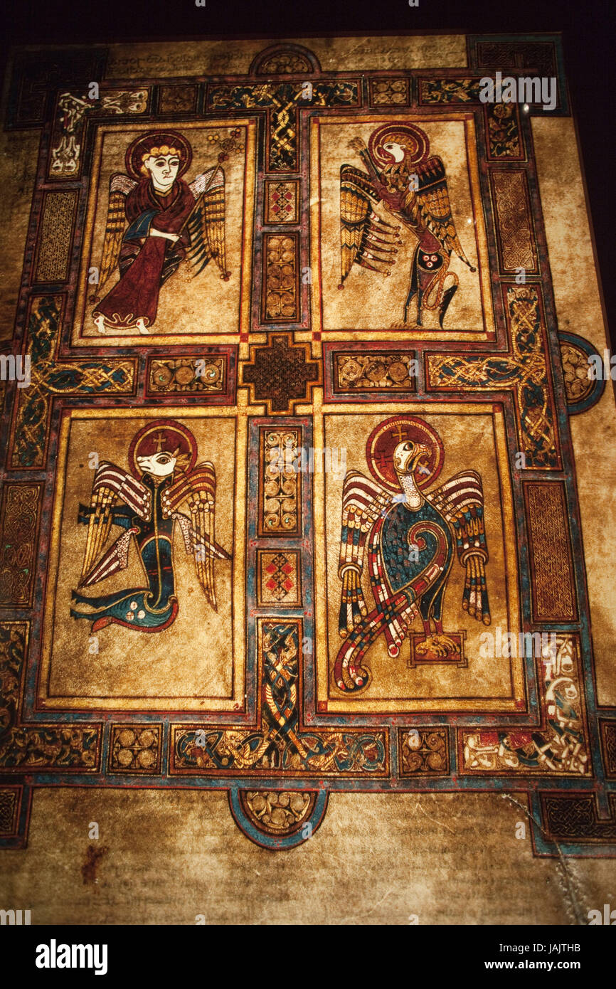Irland, Dublin, Trinity College von Bibliothek, Book of Kells, Stockfoto