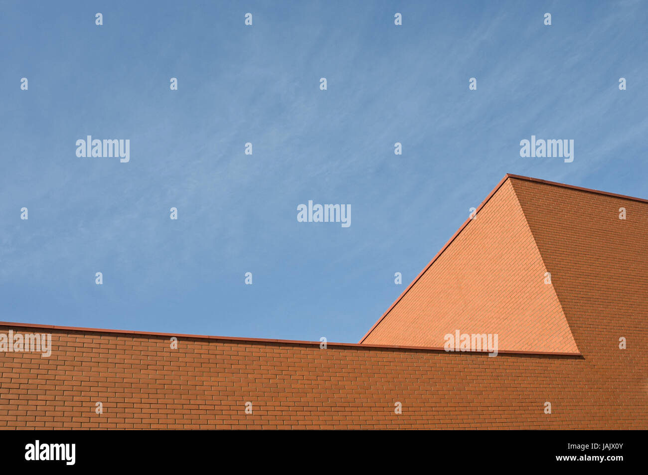 Konzeption, roten Stein Mauer, blauen Himmel, Stockfoto