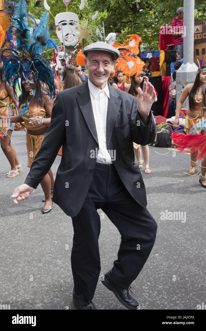 England, London, Festival "Carnaval del Pueblo", exzentrische Rollgabelschlüssel, Streetdance, Stockfoto