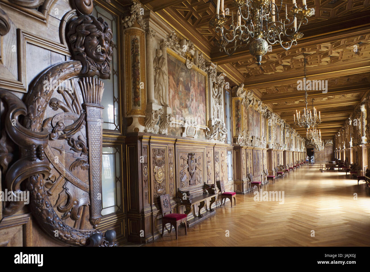 Frankreich, Ile-de-France, Fontainebleau, Chateau de Fontainebleau, Galerie von König Franz i., Stockfoto
