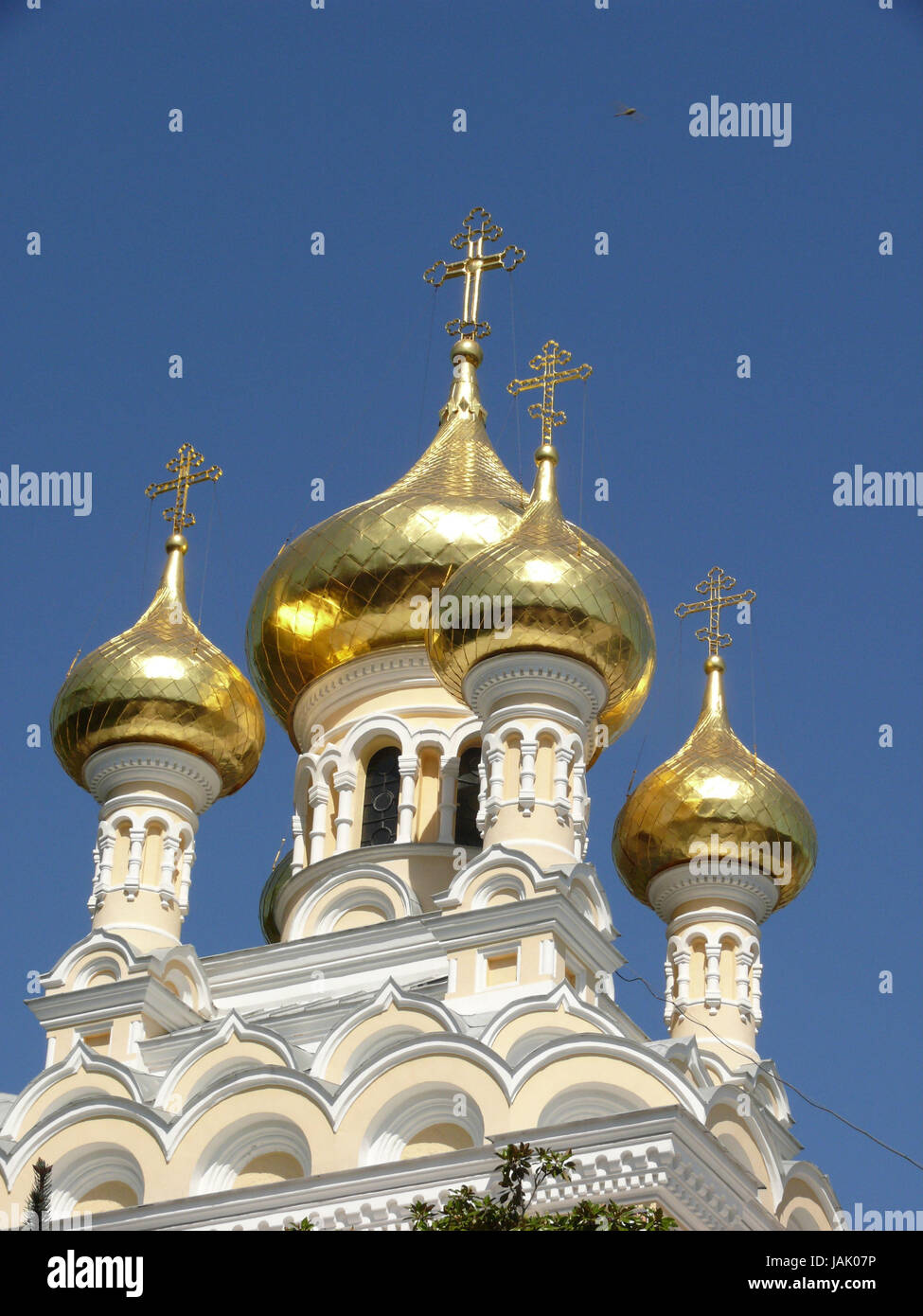 Die Ukraine, Jalta, Alexanders-Newsky-Kathedrale, Kuppeln, Stockfoto