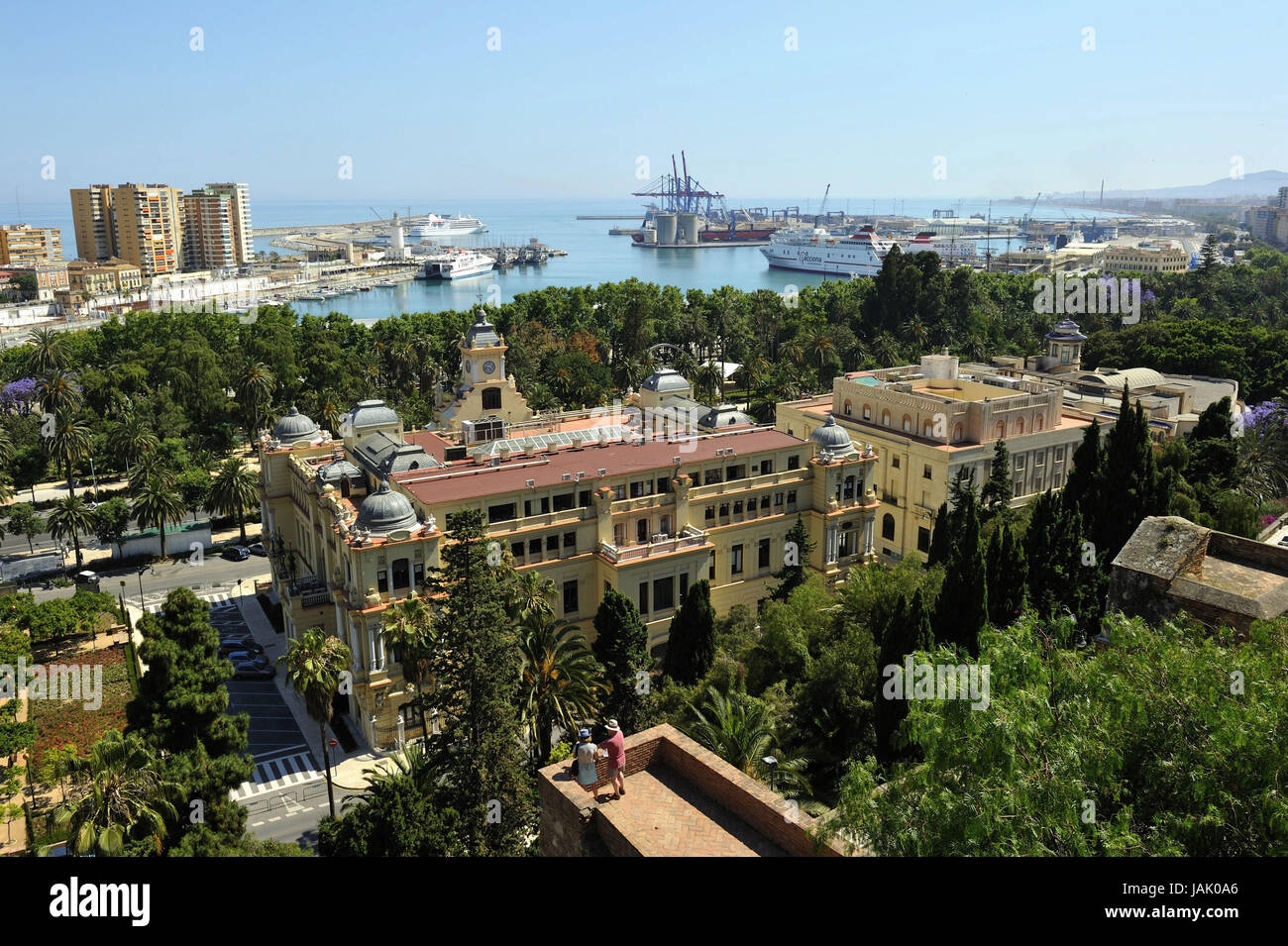 Spanien, Blick auf Malaga, Stockfoto